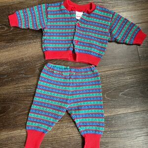 Knit Baby Sweater and Pants Set